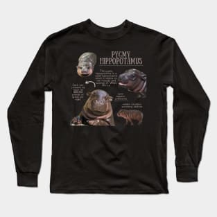 Animal Facts - Pygmy Hippopotamus Long Sleeve T-Shirt